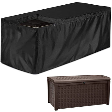 Patio Deck Box Cover Heavy Duty 420D Oxford Waterproof Bench Outdoor Storage Deck Boxes Covers Garden Furniture Table
