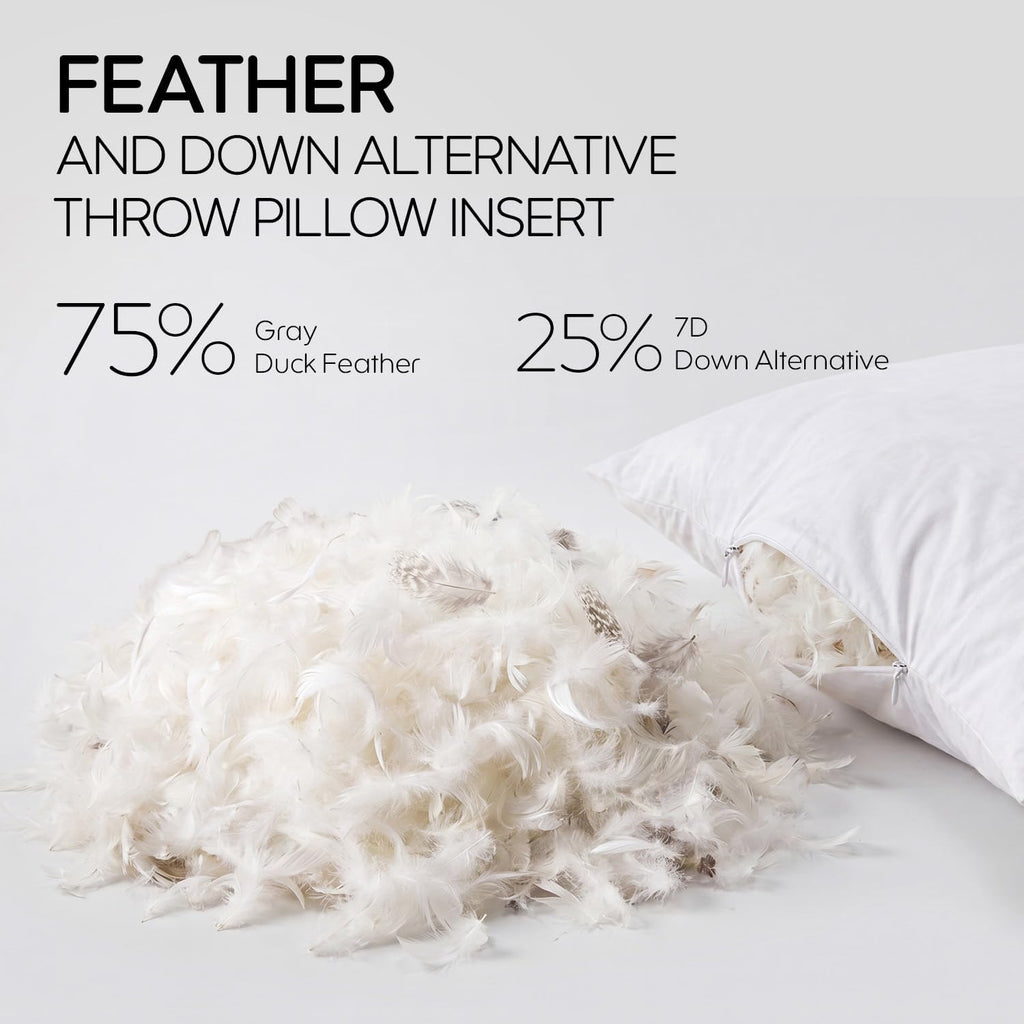 12x20 Feather Lumbar Pillow Insert, Decorative Throw Pillow Insert for Covers, Fuller Fit with Soft Support for Bed