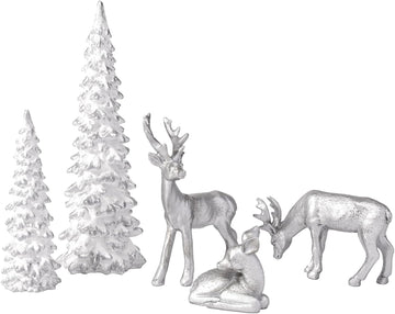 Christmas Decoration Reindeer and Tree Figurines Table Decor