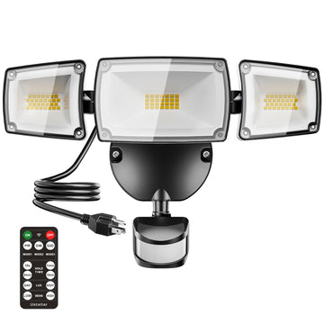 55W Plug in Flood Light Outdoor Motion Sensor Security Lights D2D Remote