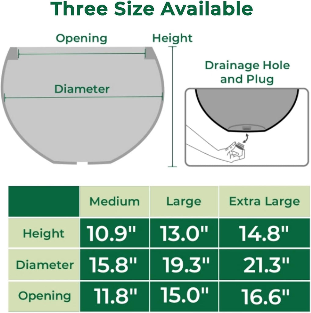 19.3" Dia-13 H Fiberstone Sphere Planter, Black Round Flower Pot | Large Concrete Planters for Indoor Outdoor, 15"