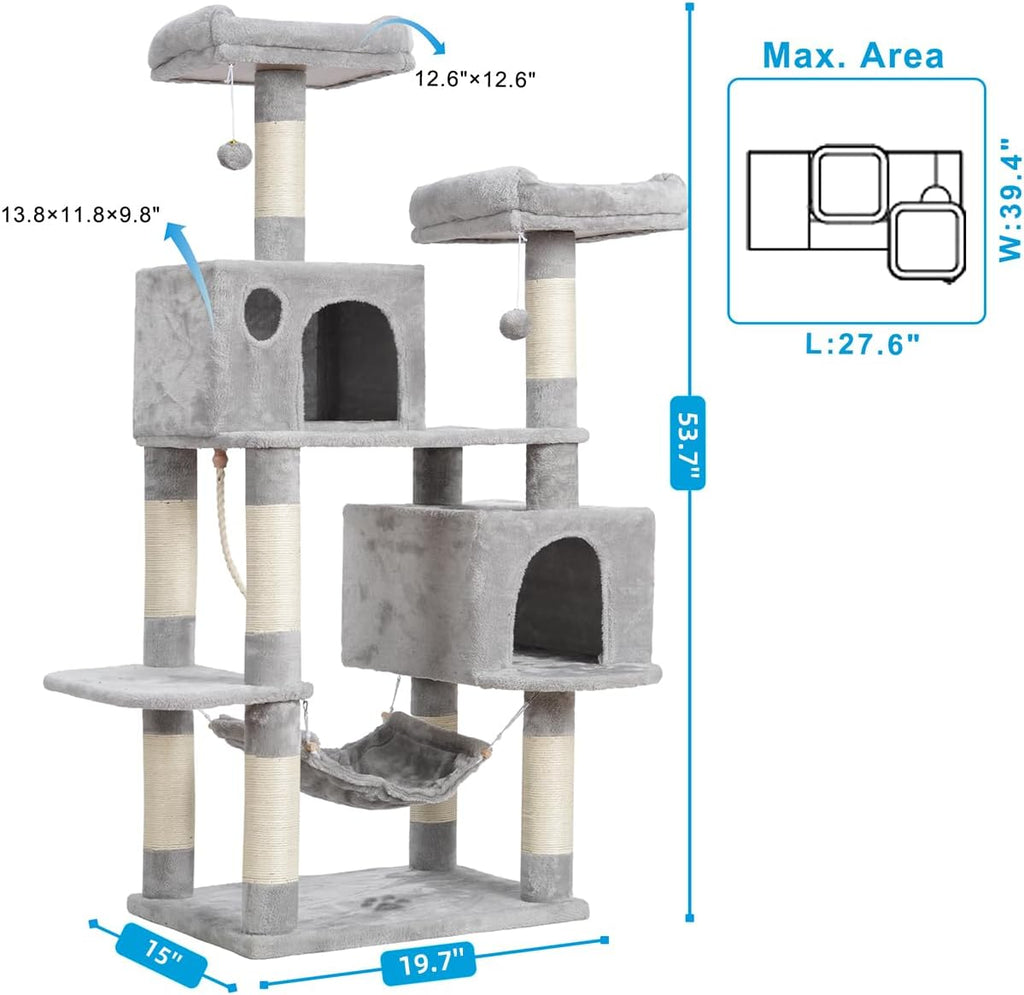 Cat Tree Tower with Sisal Scratching Posts, Big Condo