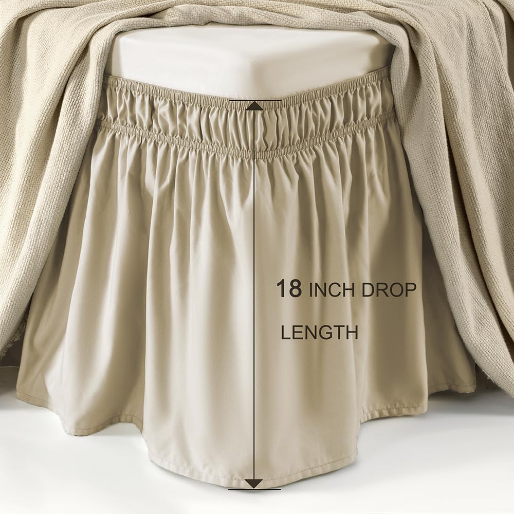 Taupe Wrap Around Bed Skirt, 18" Drop