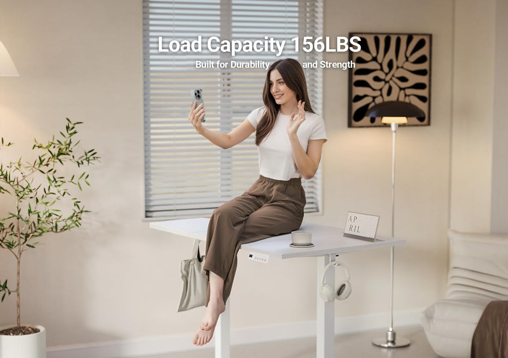 48 x 24 Inch Warm White Electric Standing Desk