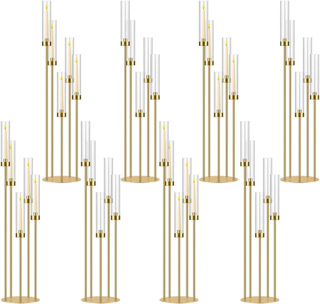 42.5in Gold Candelabra Centerpieces for Tables Candlestick Holders Decor Wedding Centerpiece Table Decorations 5 arm