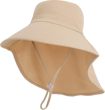 Outdoor Kids Sun Hat with Neck Flap UPF 50+ Sun Protection Fishing Hat Wide Brim Summer Kids Beach Hats for Girls Boys