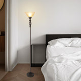 Torchiere Floor Lamps, Standing Lamp with White Alabaster Glass Shade, Corner Floor Lamp Pole Lamp - Elegant Floor Lamps