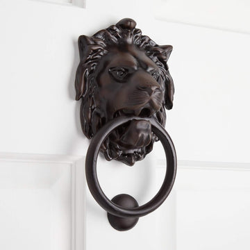 9-3/4" x 5-1/8" Large Iron Lion Door Knocker