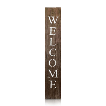 Wooden Welcome Sign for Front Door, 5-Foot, Espresso Brown