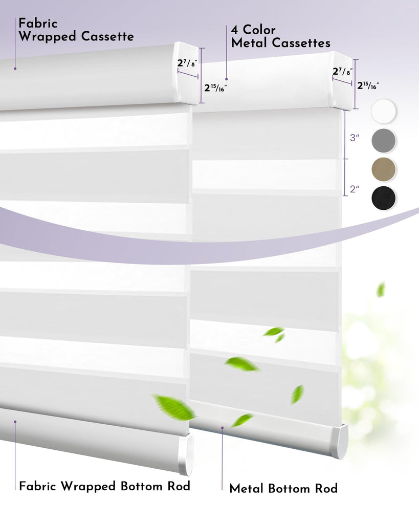 Motorized Zebra Sheer Blinds Compatible with Alexa Horizontal Light Filtering Window Shades Remote Roller Blinds with