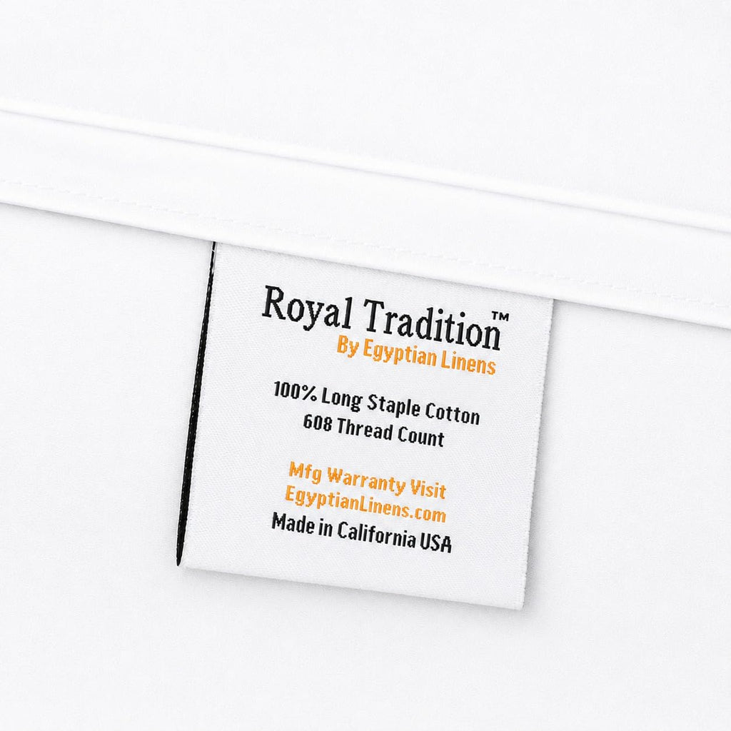 Tradition Made in USA- Low Profile Sheet Set (6-10 Inches) Pure Cotton 608 Thread Count, Bed Sheets, Solid