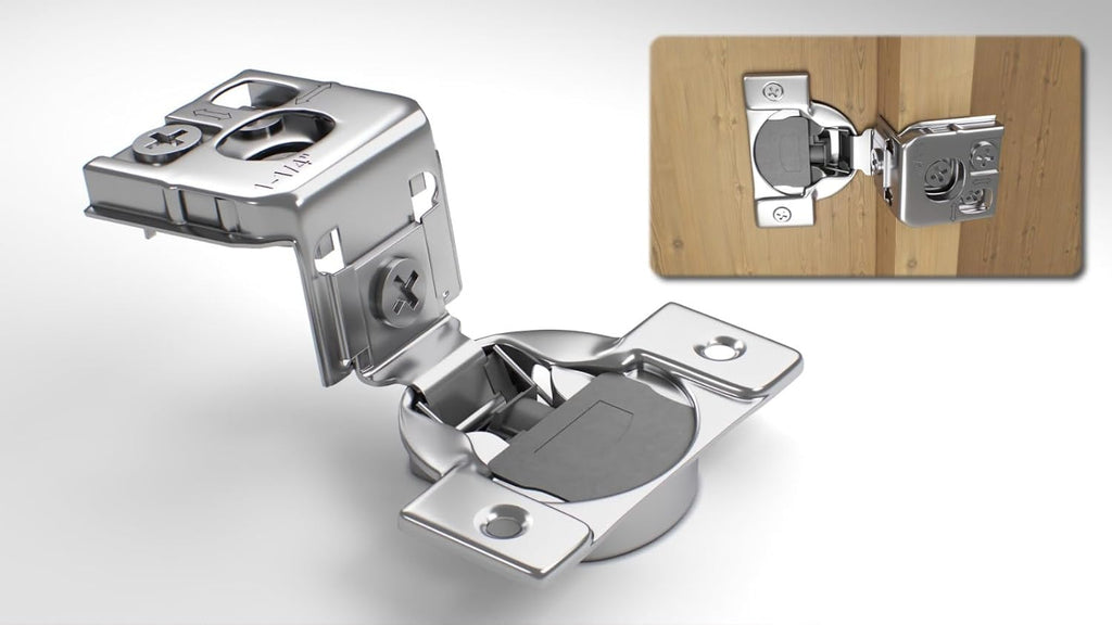 4-Pack, 1-1/4 inch Overlay Soft Closing Face Frame Cabinet Hinges, 105 Degree 6-Ways 3-Cam Adjustment Concealed Kitchen
