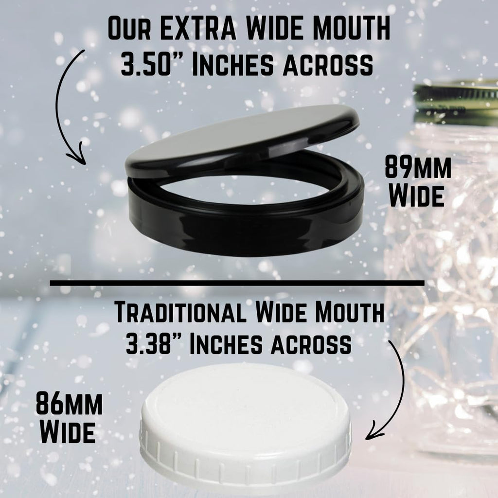 32oz Extra Wide Mouth Glass Storage Jar with BPA-Free Plastic Lid - Quart Size Airtight Mason Jar, Pantry, and Food