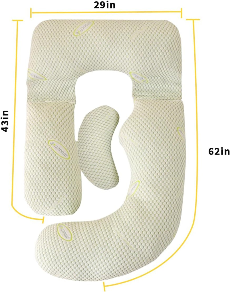 Pregnant Woman's Sleep Pillow, 62-inch U-shaped Full-body Position pPregnancy Pillow, Detachable Cover, Combined
