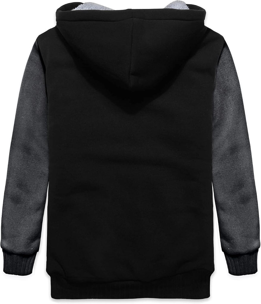 Boys Sherpa Lined Hoodie Kids Fleece Jacket Sweatshirt