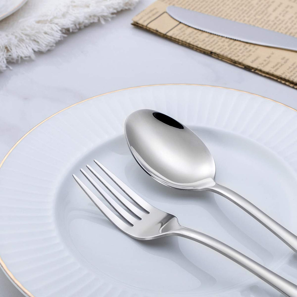 Silverware Set 20-Piece, Stainless Steel Flatware Set for 4, Modern Eating Cutlery Utensils Tableware Sets, Including