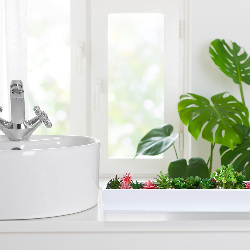 32 x 3.5 x 3.5 Inch 1 Pcs Long Rectangular Planter Box, White