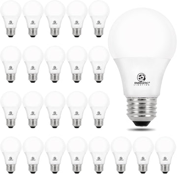 Energetic 24 Pack LED Light Bulbs, 60 Watt Equivalent A19 LED Bulb, Soft White 2700K, Non-Dimmable, E26 Base, ETL