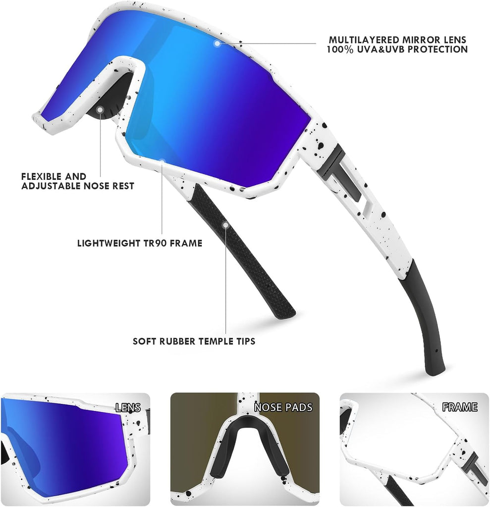 Youth Baseball Sunglasses, Kids Polarized Sports Sunglasses,UV400 Protection Glasses for Boys Girls Softball Cycling