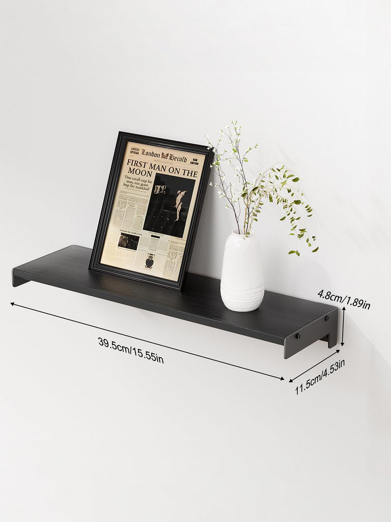 Floating Shelves for Wall, Shelves for Decor Storage, 6Pcs 16'', Black