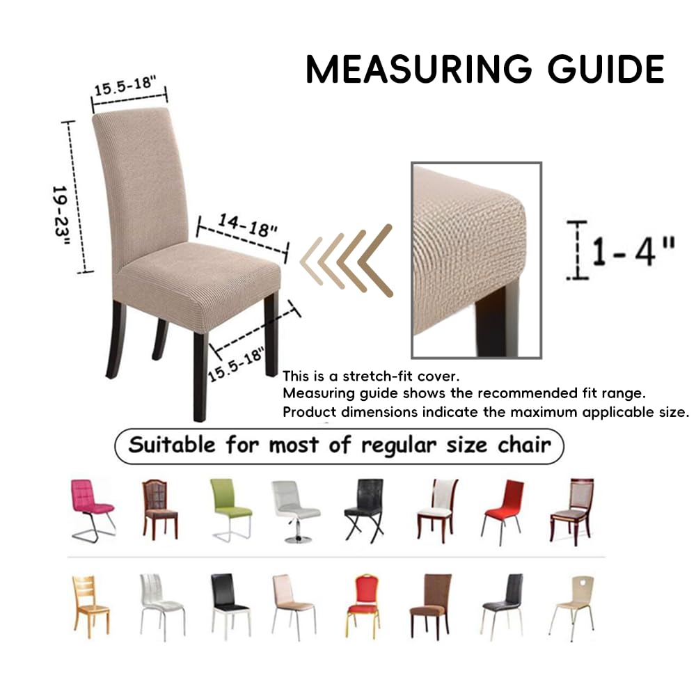 Dining Chair Covers Seat Parson Chair Slipcover Set of 4, Khaki