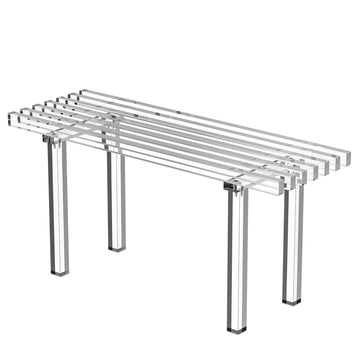 Acrylic Entryway Bench - 35" Clear Shoe Storage Bench & End of Bed & Hallway, Holds Up to 350 Lb (Seat for 2 People)