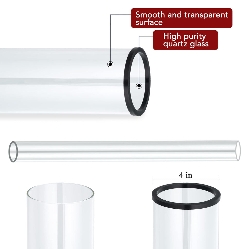Patio Heater Glass Tube Replacement for 4-Sided Outdoot Patio Pyramid Heater, 49.5 inch tall