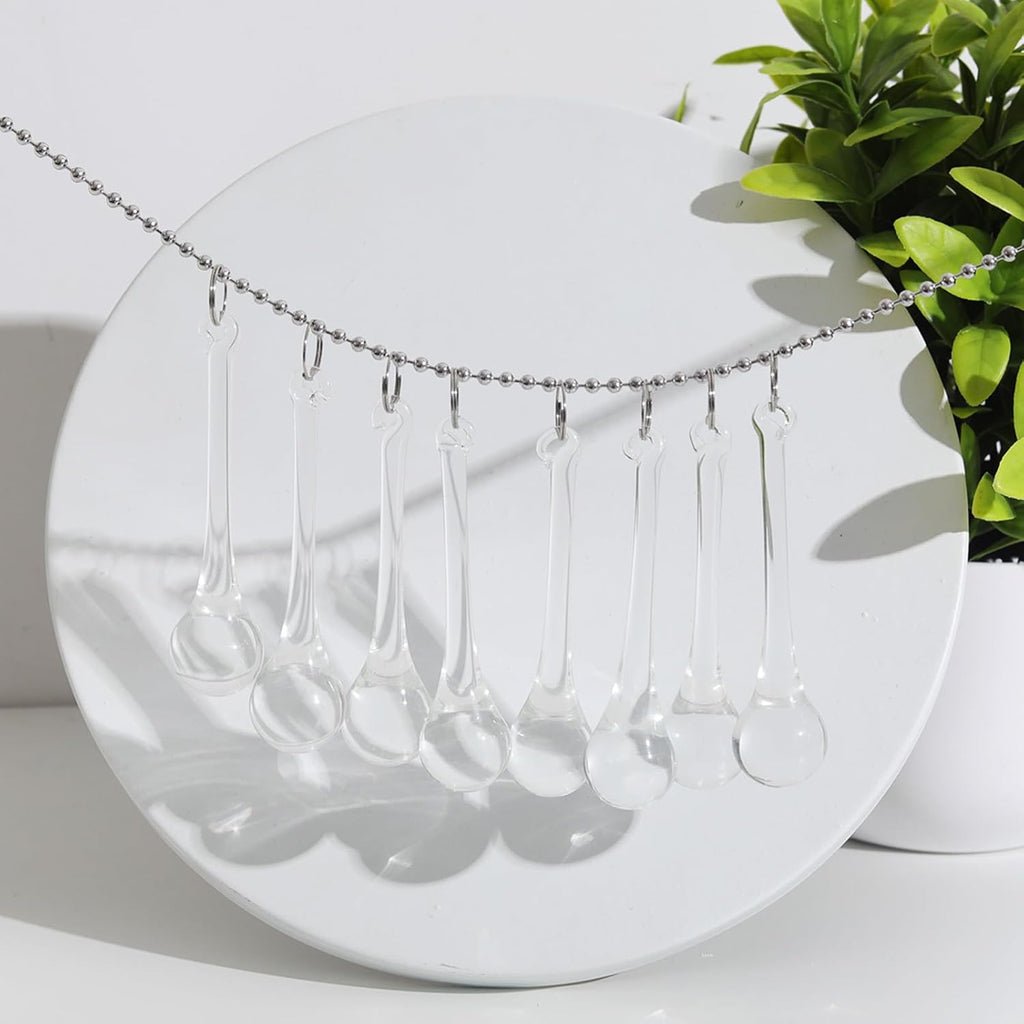 20pcs 3inch Crystal Teardrop Chandelier Pendant Parts Wedding Party Christmas Tree Decorations Ornaments