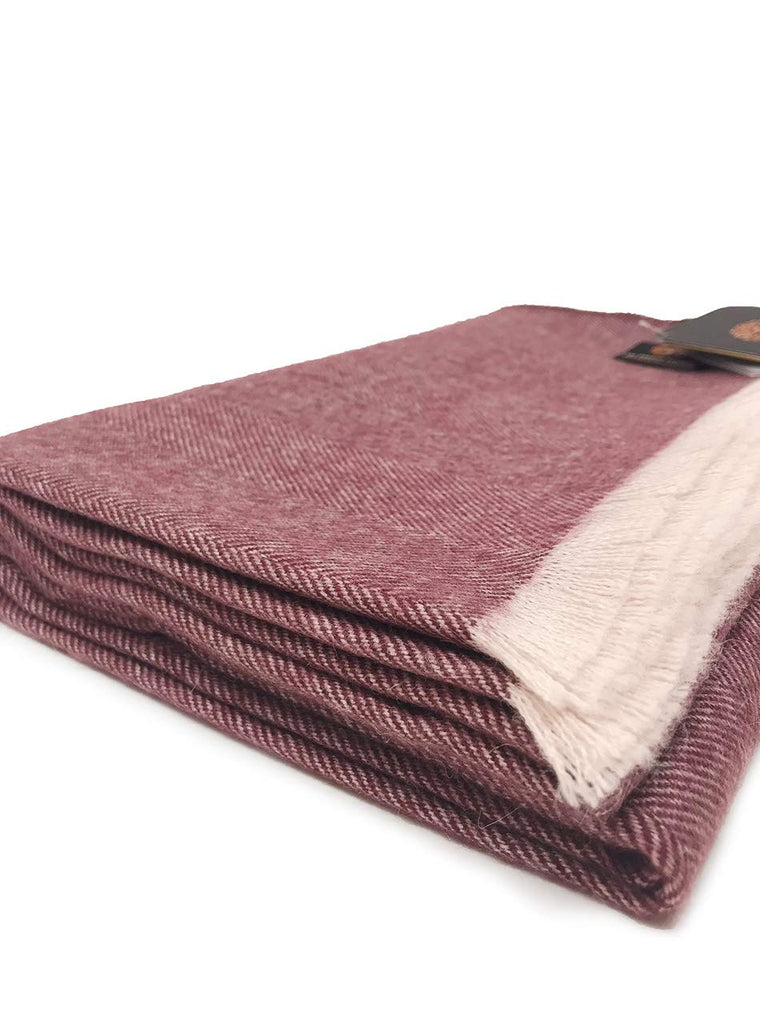 100% Pure Premium Alpaca Wool Throw Blanket • Herringbone • Ethically Sourced | Hypoallergenic - Cozier, Softer &