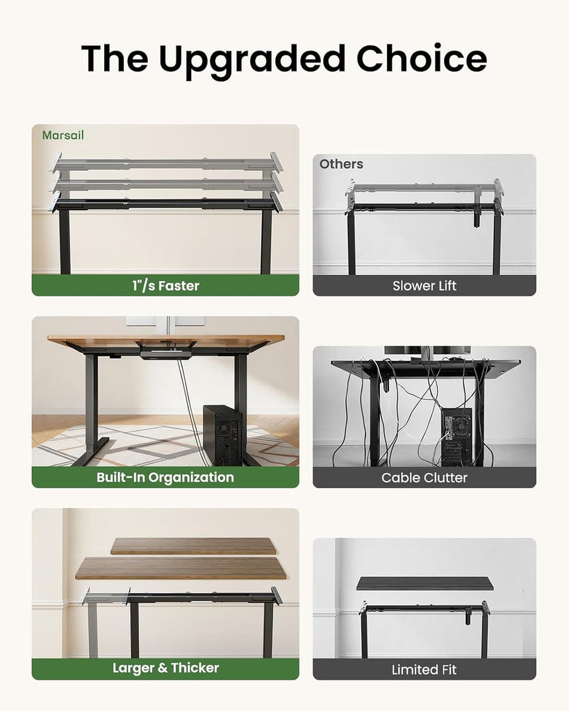 Dual Motor Standing Desk Frame for 44-90 inch Desktops, 264 lbs | 28-47 Inch Height Range, Stability & Quiet Lifting