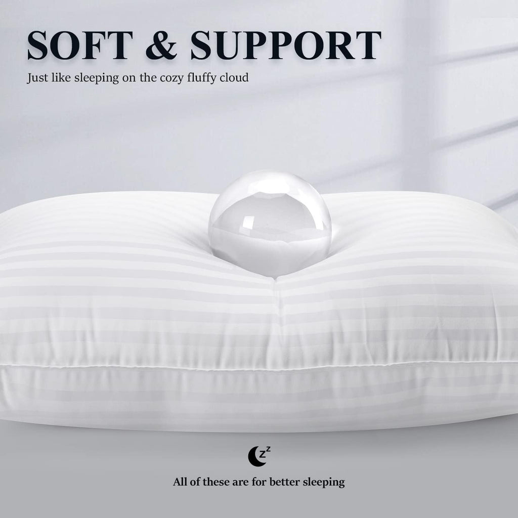 Bed Pillows for Sleeping Queen Size Set of 2 | Hotel Quality Breathable Cooling Down Alternative Microfiber Filled