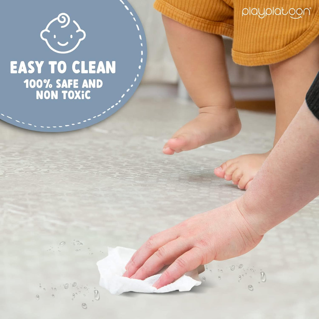 Kids Play Mat, 9 Tile 72x72 Inch - Khaki, Non-Toxic Materials
