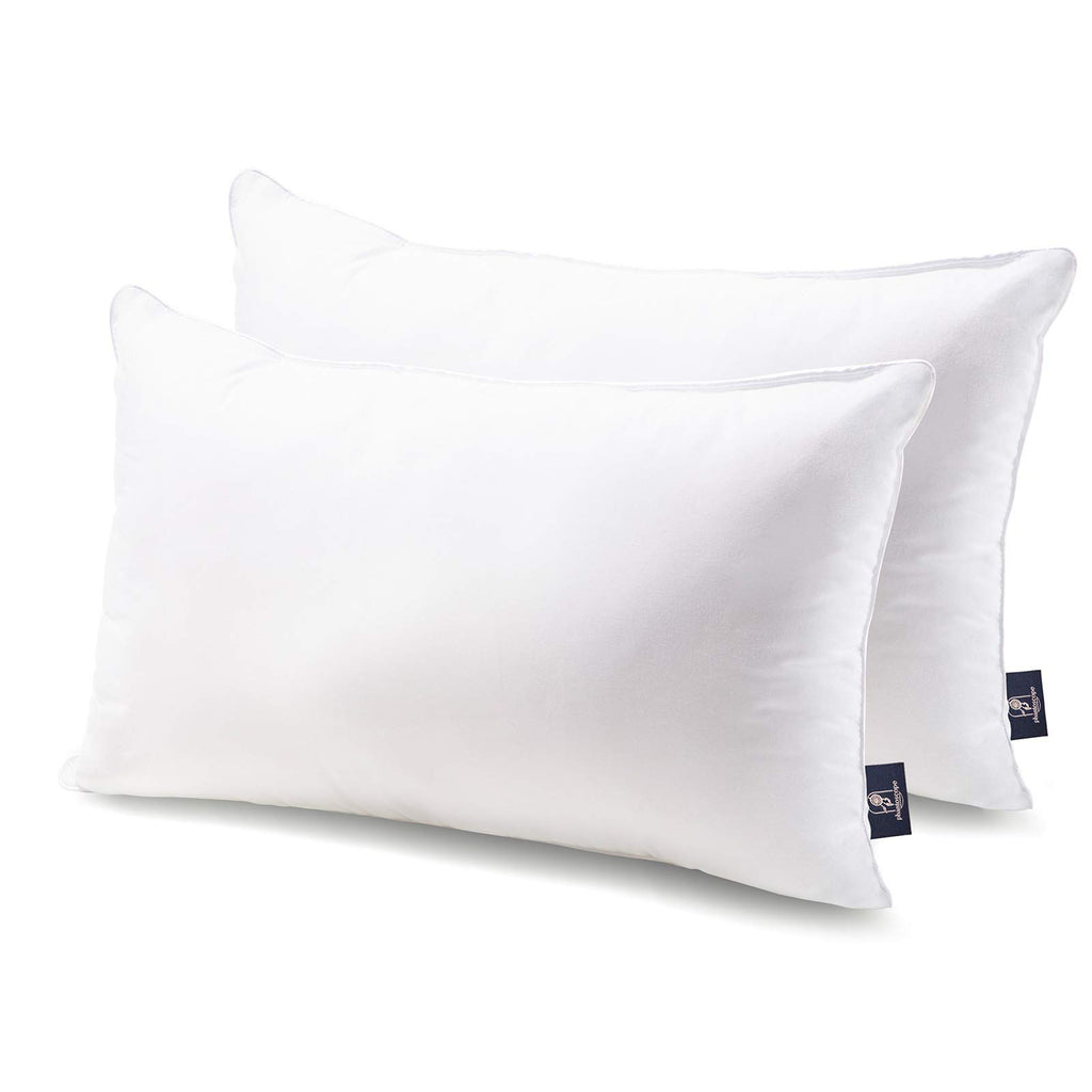 Throw Pillow Insert with 100% Cotton Cover, 12x20 Inch, 2 Pack
