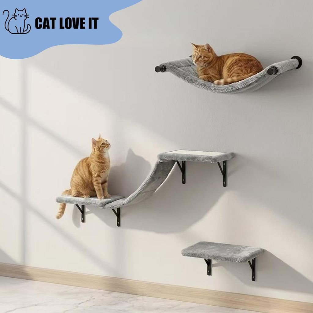 Cat Wall Shelves Set Cat Mounted Climbing Wall System wall Furniture