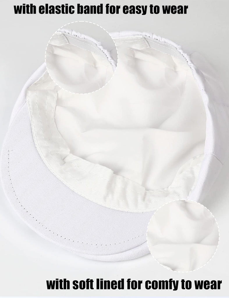 Infant White Driver Caps Vintage Boy Christening Hat