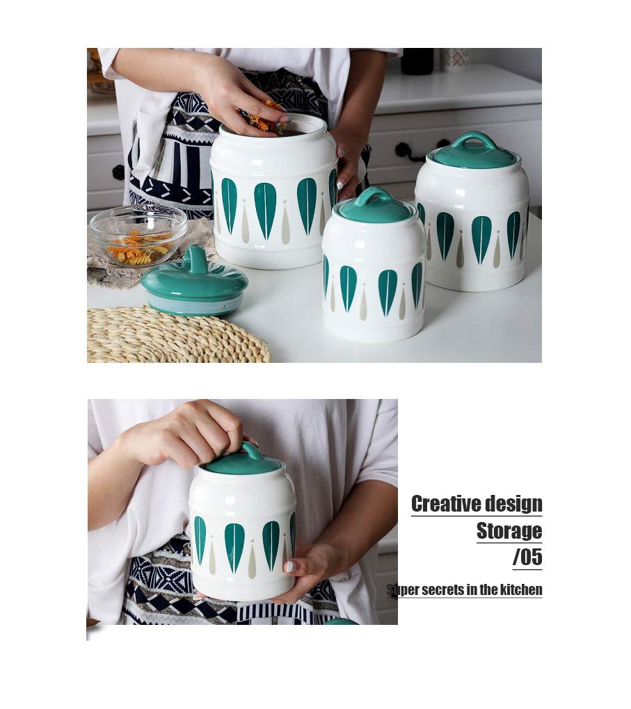 Ceramic Farmhouse Cookie Jar 26oz|Farmhouse Canisters|Cookie Jar with Airtight Lids|Coffee Canister|Tea