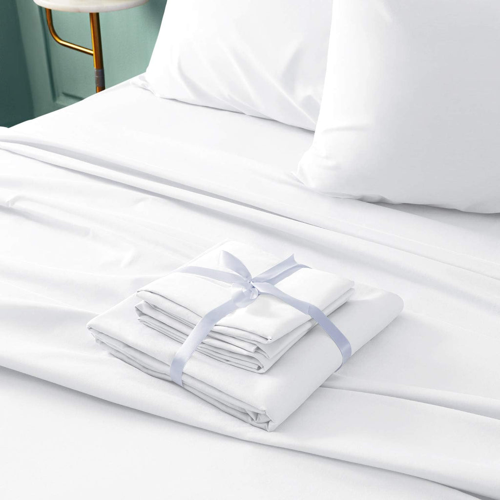 Hotel Luxury Bed Sheets Set 6 Piece(Queen, White) - Super Soft 1800 Thread Count 100% Microfiber Sheets with Deep