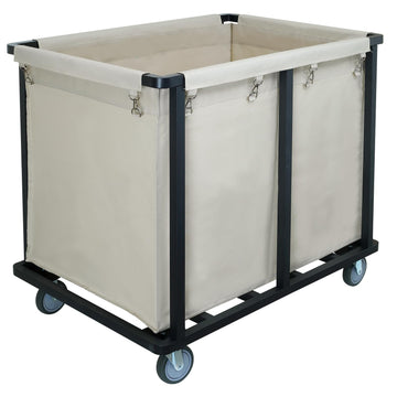 Commercial Laundry Cart with Wheels,400L Beige