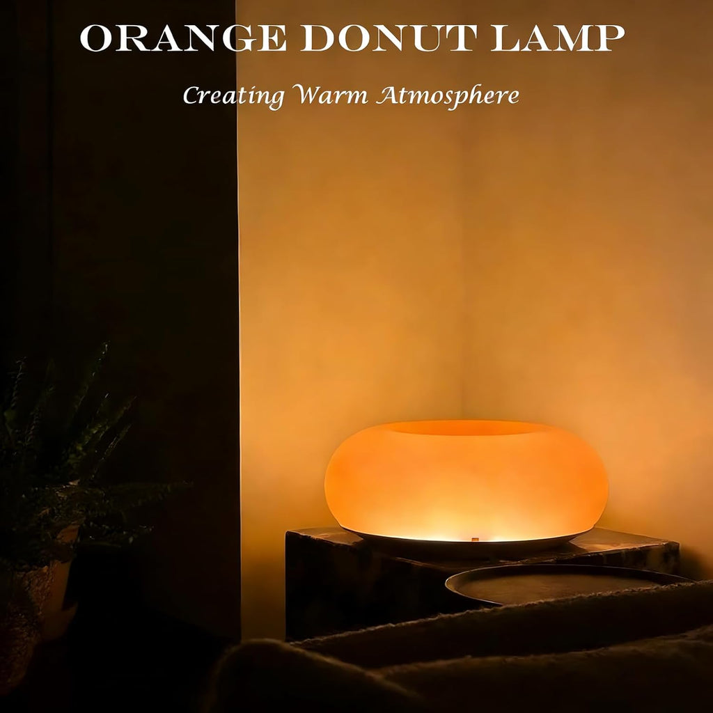 Orange Donut Table Lamp,Dount Light Lamp Ambient Lighitng,Aesthetic Touch Table Lamps,Modern Cute Desk Lamps Bedroom