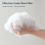 Goose Feather Down Fiber Comforters Twin, Extra Fluffy White Duvet Insert, Ultra-Soft, Breathable