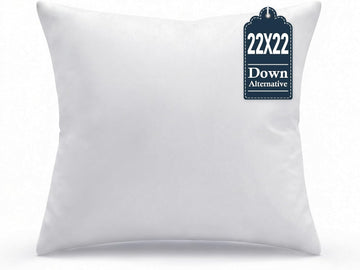22x22 Throw Pillow Inserts Set of 1 - Supportive & Fluffy Down Alternative Pillow Forms for Couch, Sofa & Bed, Indoor