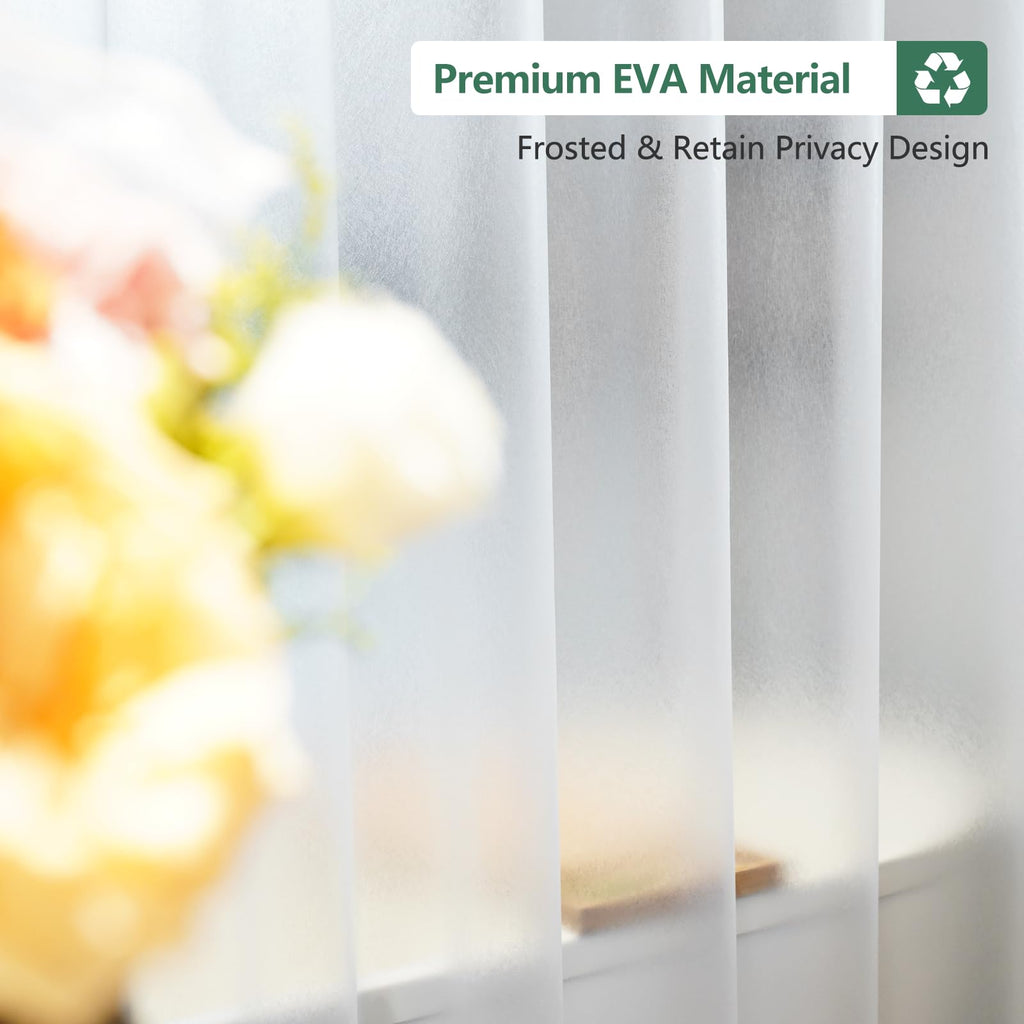 Waterproof Frosted Shower Curtain Liner Extra Tall 72 x 90 Inch, Bpa-Free EVA Shower Liner with 3 Extra-Large