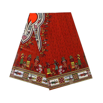 African Fabric 100% Cotton Ankara Wax Print Fabric 6 Yards Cloth for Party Dress 23