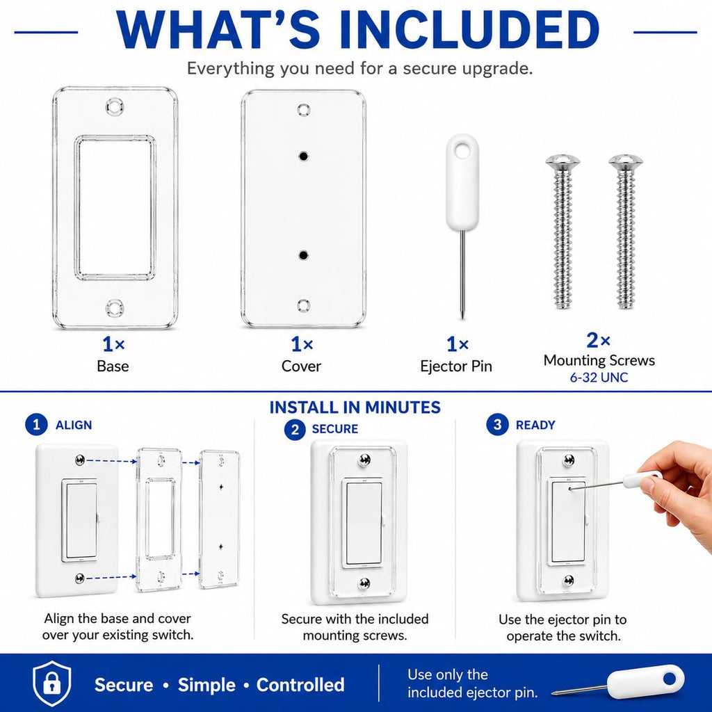 Child Proof Light Switch Cover Guard for Decora/Rocker Switches