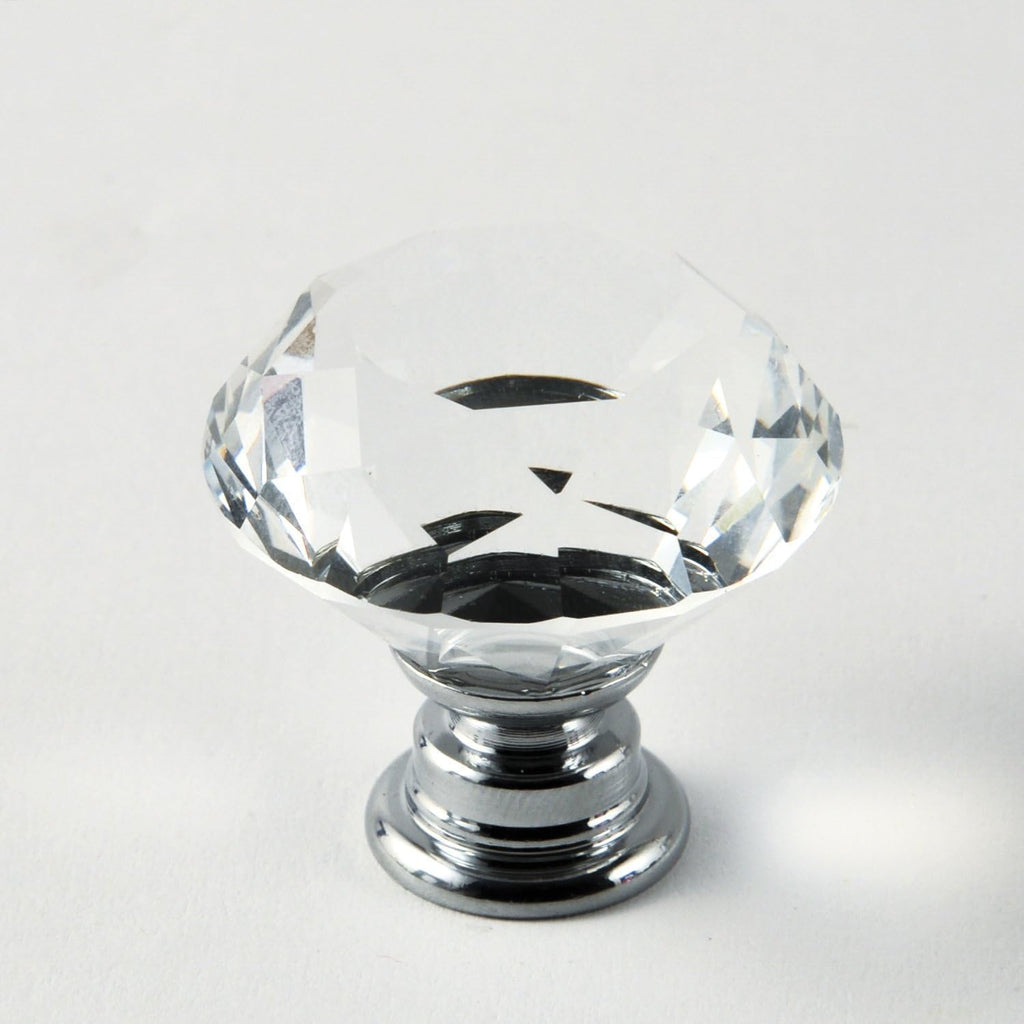 12pcs Diamond Shape Crystal Glass 30mm Drawer Knob Pull Handle Usd , Drawer