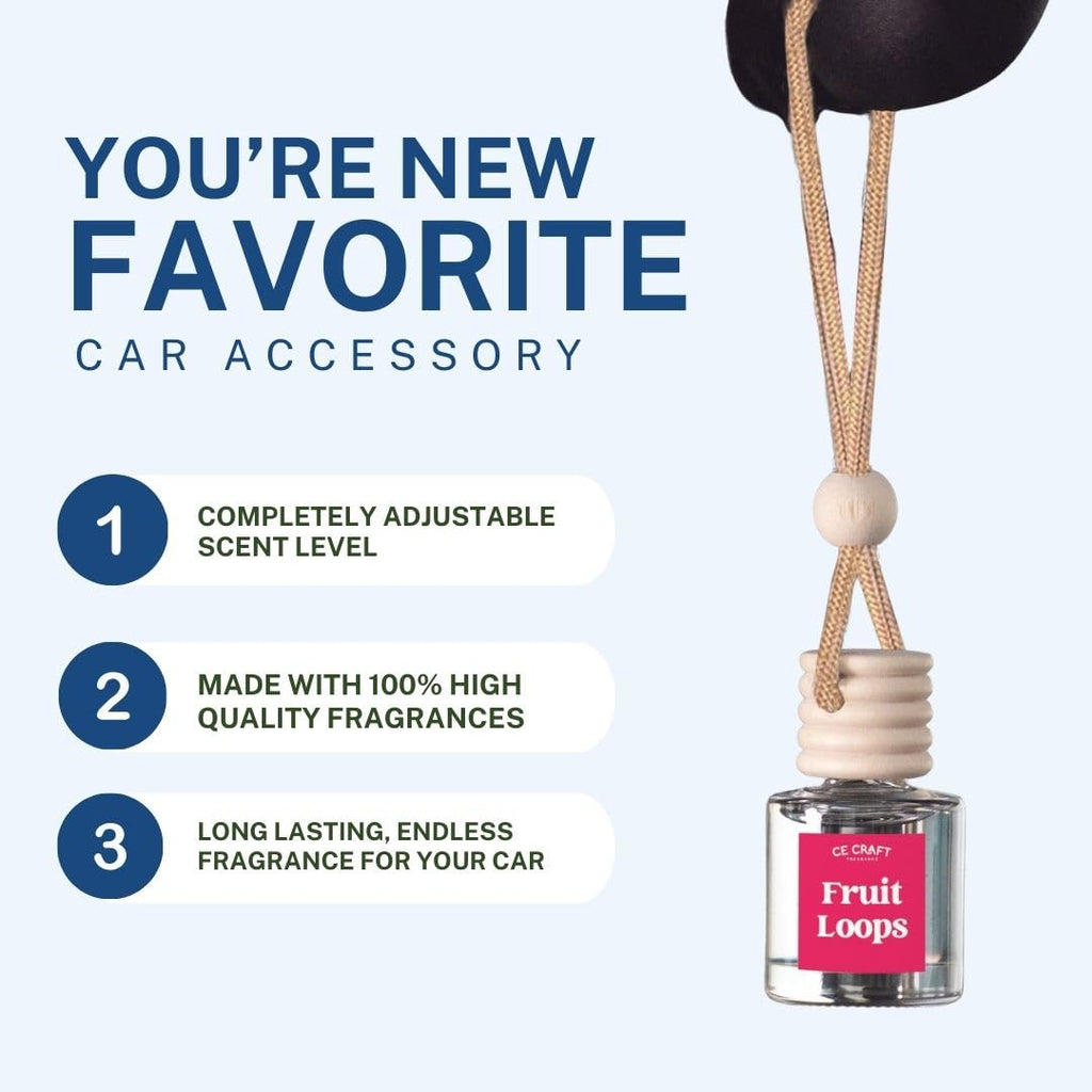 Car Air Freshener Diffuser, Fruit Loops, 2 Pack Air Deodorizer for Essential Oils, Long Lasting Car Diffuser Bottle