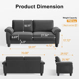 Vesgantti 70" Living Room Couch Sofa, Mid Century Modern Loveseat, Velvet Deep Couches for Small Spaces, Bedroom