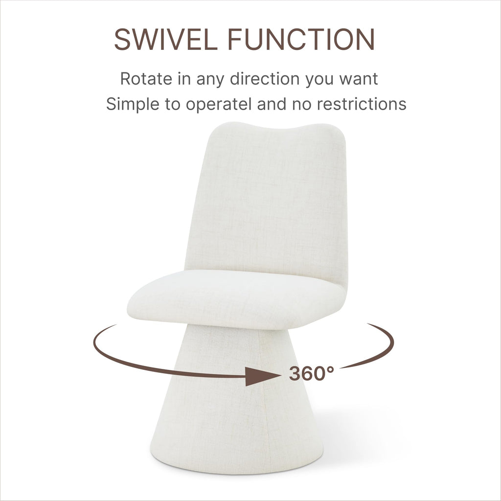 Swivel Dining Chairs Set of 1, Modern Upholstered Dining Chair Mid Century Kitchen Chairs with High Back, 360 Degree