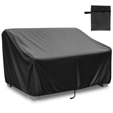2-Seater Heavy Duty Patio Bench Loveseat Cover with Windproof Buckle, Waterproof Outdoor Sofa Cover, Lawn Patio