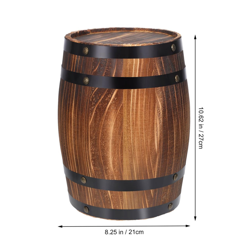 Barrel Decoration Wooden Planter Rustic Wine Barrel Prop 8.2 Inch Antique Style Beer Patio Garden Decor
